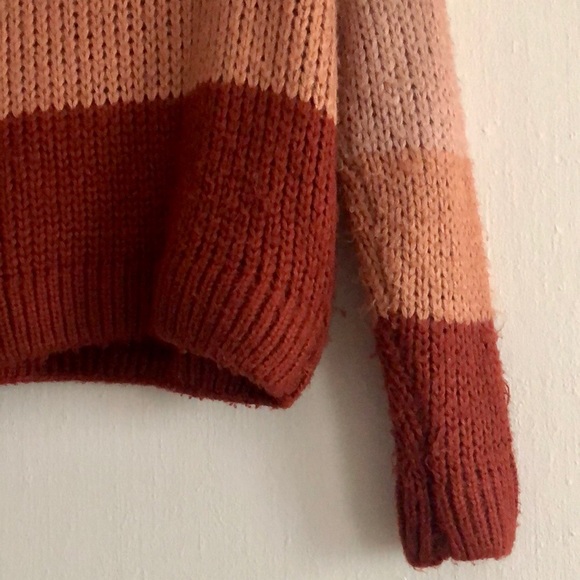 12th Tribe white, mauve pink, orange and red Too Soon knit sweater - Picture 10 of 10